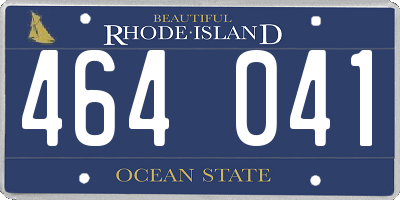 RI license plate 464041