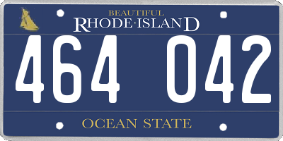 RI license plate 464042