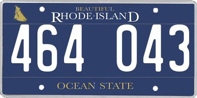 RI license plate 464043