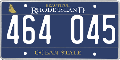 RI license plate 464045