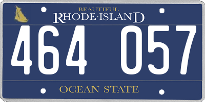 RI license plate 464057