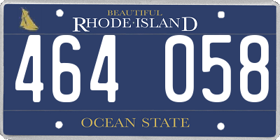RI license plate 464058