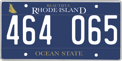 RI license plate 464065
