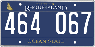 RI license plate 464067