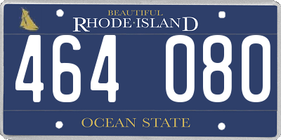 RI license plate 464080