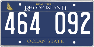 RI license plate 464092