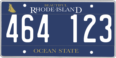 RI license plate 464123