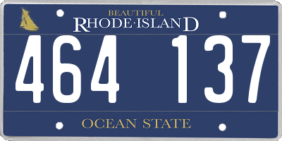 RI license plate 464137