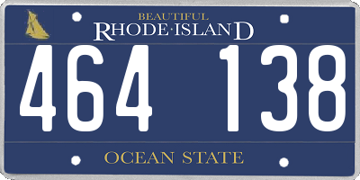 RI license plate 464138