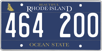 RI license plate 464200