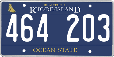 RI license plate 464203
