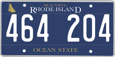 RI license plate 464204
