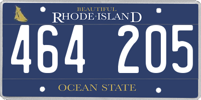 RI license plate 464205