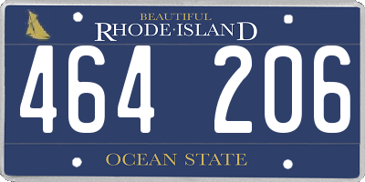 RI license plate 464206