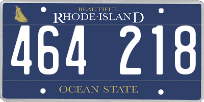 RI license plate 464218