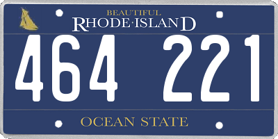 RI license plate 464221
