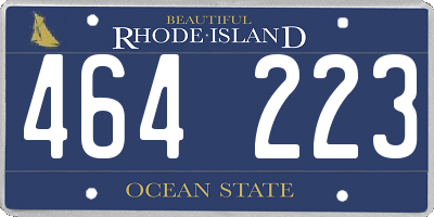 RI license plate 464223