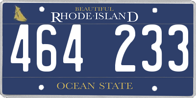 RI license plate 464233