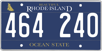 RI license plate 464240