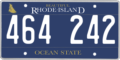 RI license plate 464242