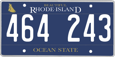 RI license plate 464243