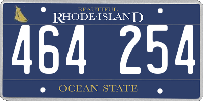 RI license plate 464254