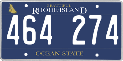 RI license plate 464274