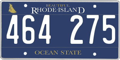RI license plate 464275