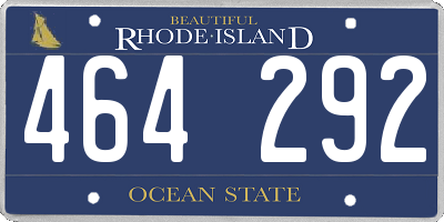 RI license plate 464292