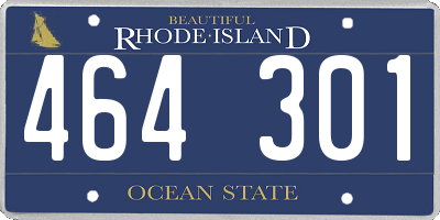 RI license plate 464301