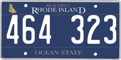 RI license plate 464323