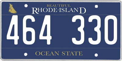 RI license plate 464330