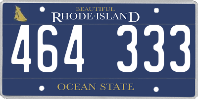 RI license plate 464333