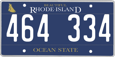 RI license plate 464334