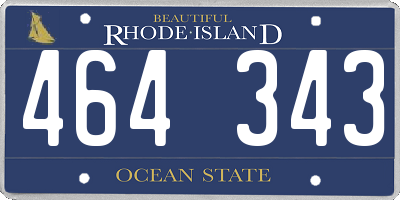 RI license plate 464343