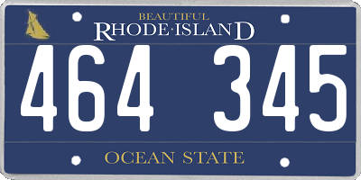 RI license plate 464345