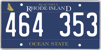 RI license plate 464353