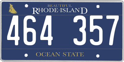 RI license plate 464357