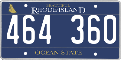RI license plate 464360