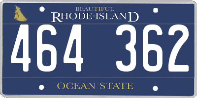RI license plate 464362