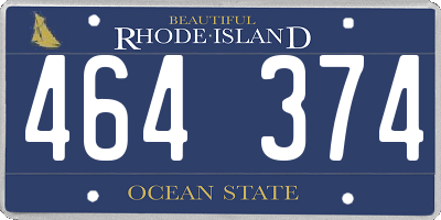 RI license plate 464374