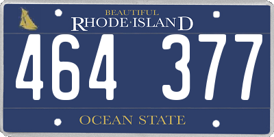 RI license plate 464377