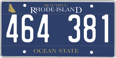 RI license plate 464381