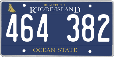 RI license plate 464382