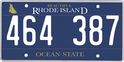RI license plate 464387