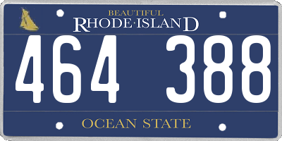 RI license plate 464388