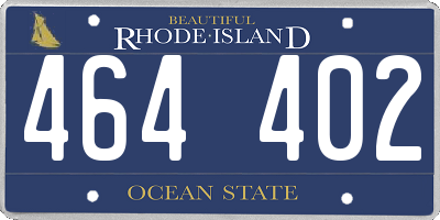 RI license plate 464402
