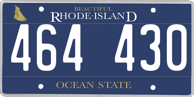 RI license plate 464430