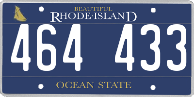 RI license plate 464433