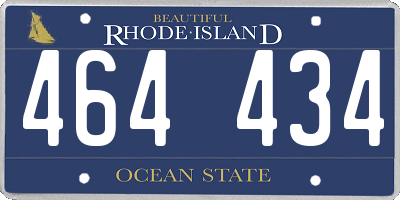 RI license plate 464434